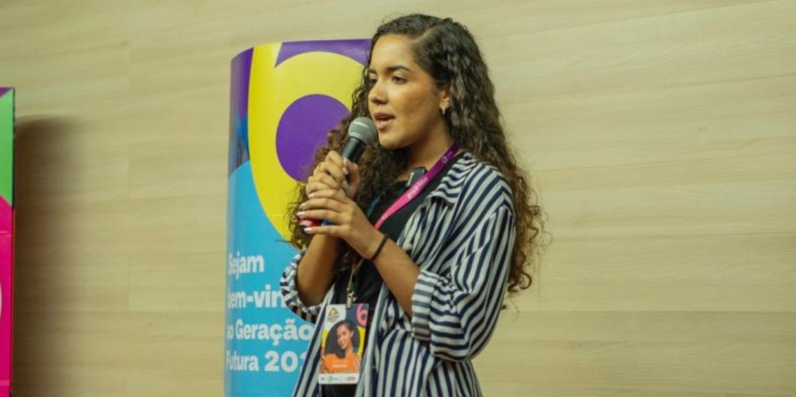 Eduarda participou de oficinas sobre protagonismo negro, acessibilidade e inclusão no audiovisual