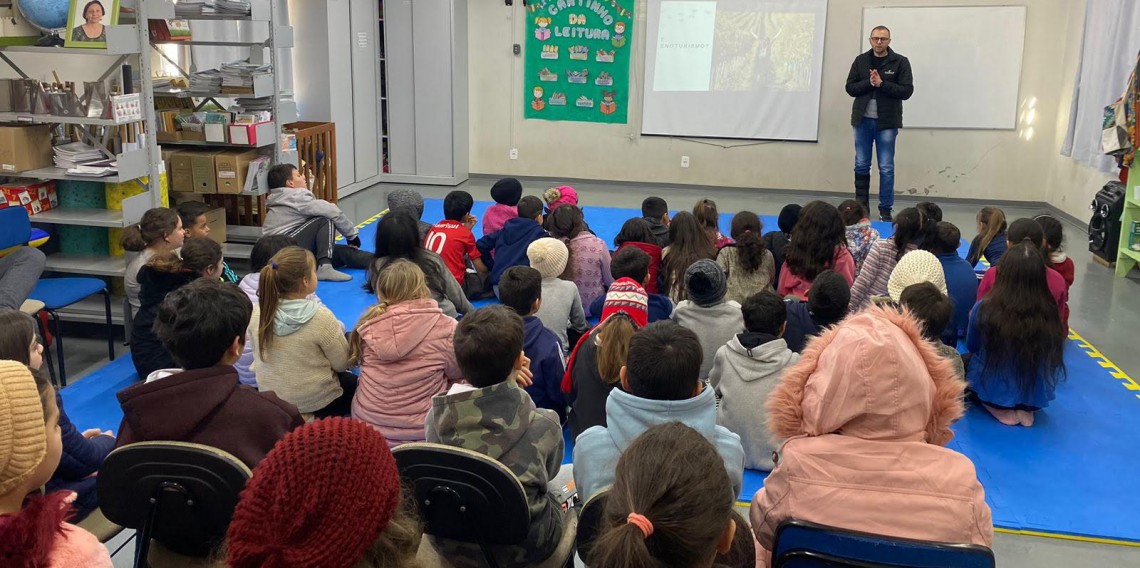 Ação com temática do turismo ocorreu na Escola Municipal Valentin Tramontina, de Garibaldi