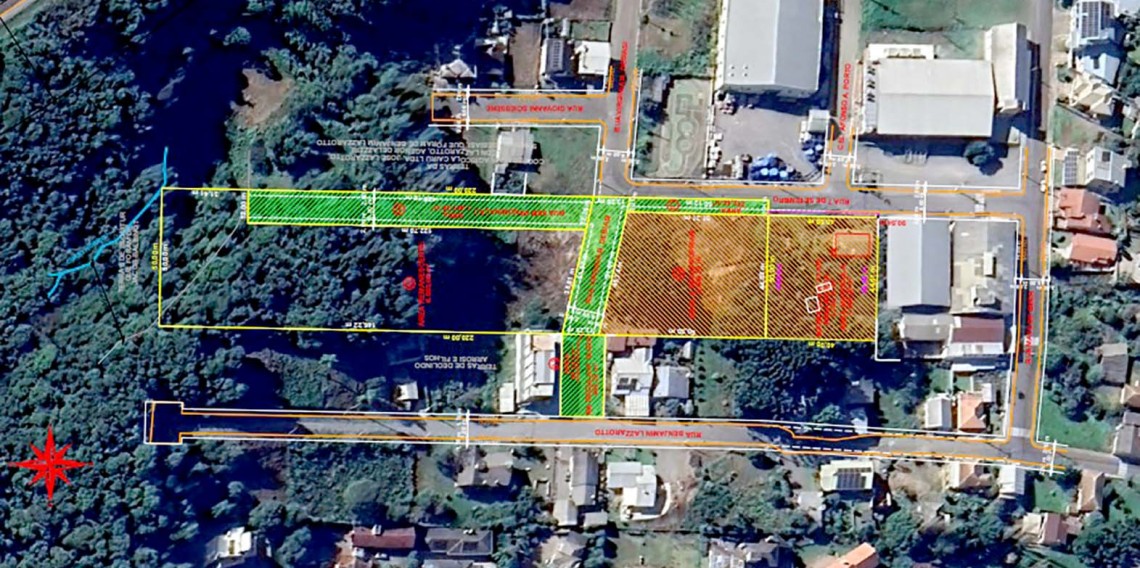 Mapa do novo terreno anexado à Escola